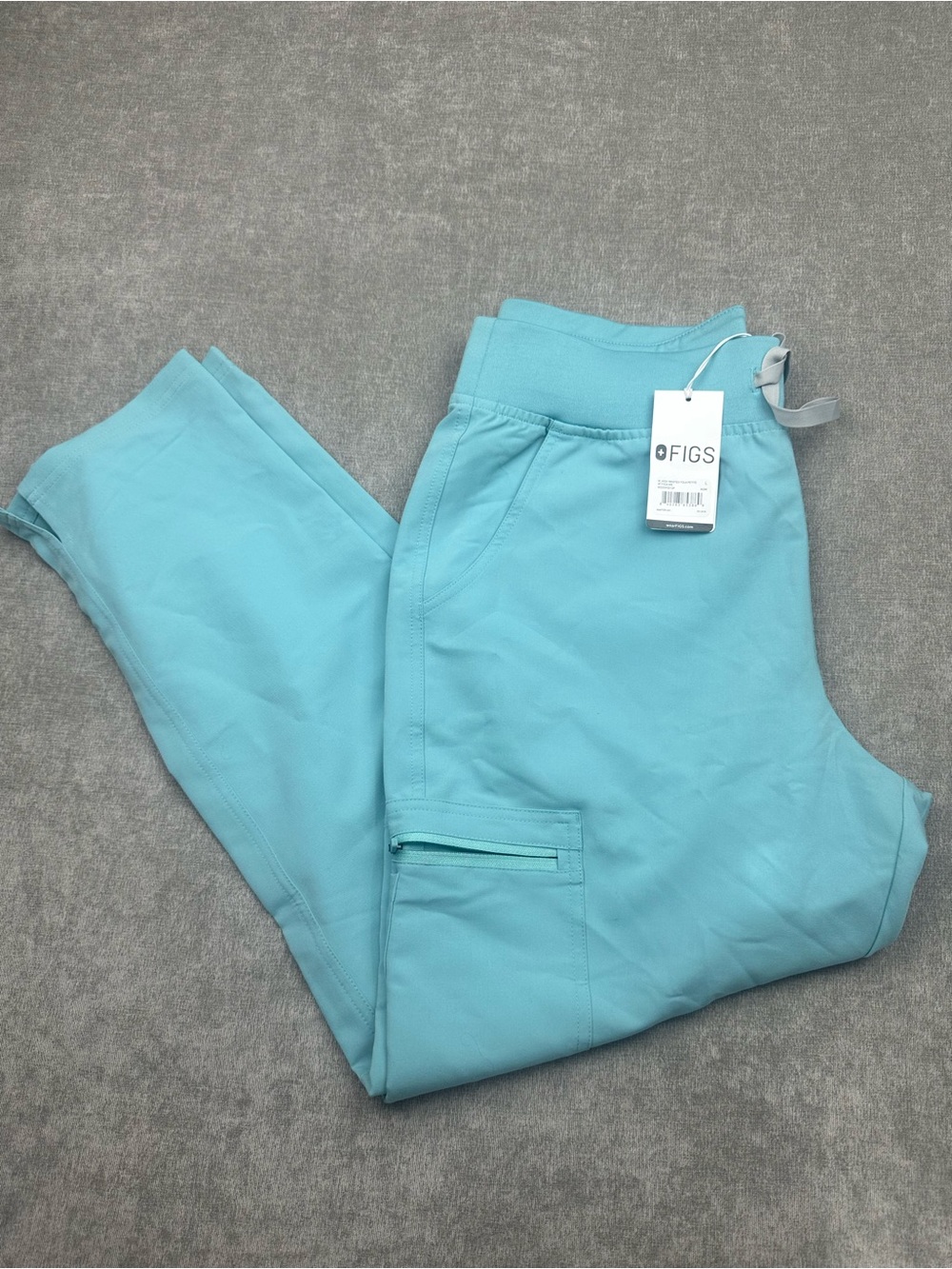 FIGS Yola High Waisted Scrub Pants Light Teal Women’s Large Petite